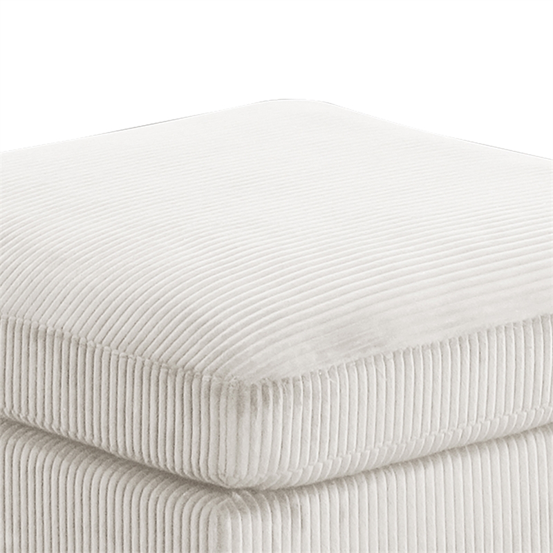 Bentley Modern style Ottoman made with Corduroy Fabric Cream
