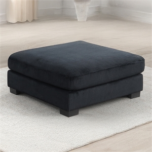 Bentley Modern style Ottoman made with Corduroy Fabric Black