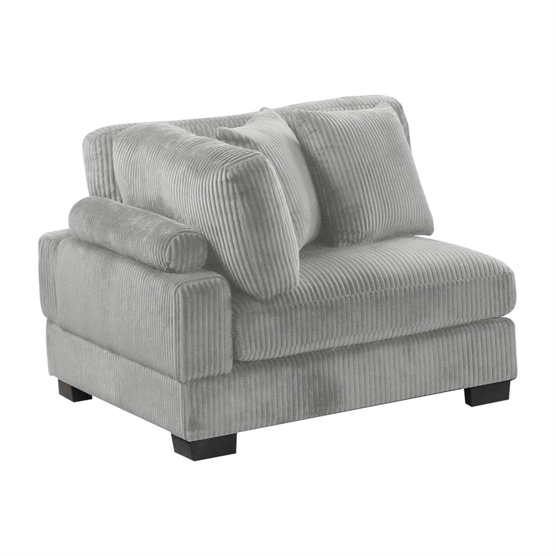 Bentley Setup 1 Modern style Sectional made with Corduroy Fabric in Gray