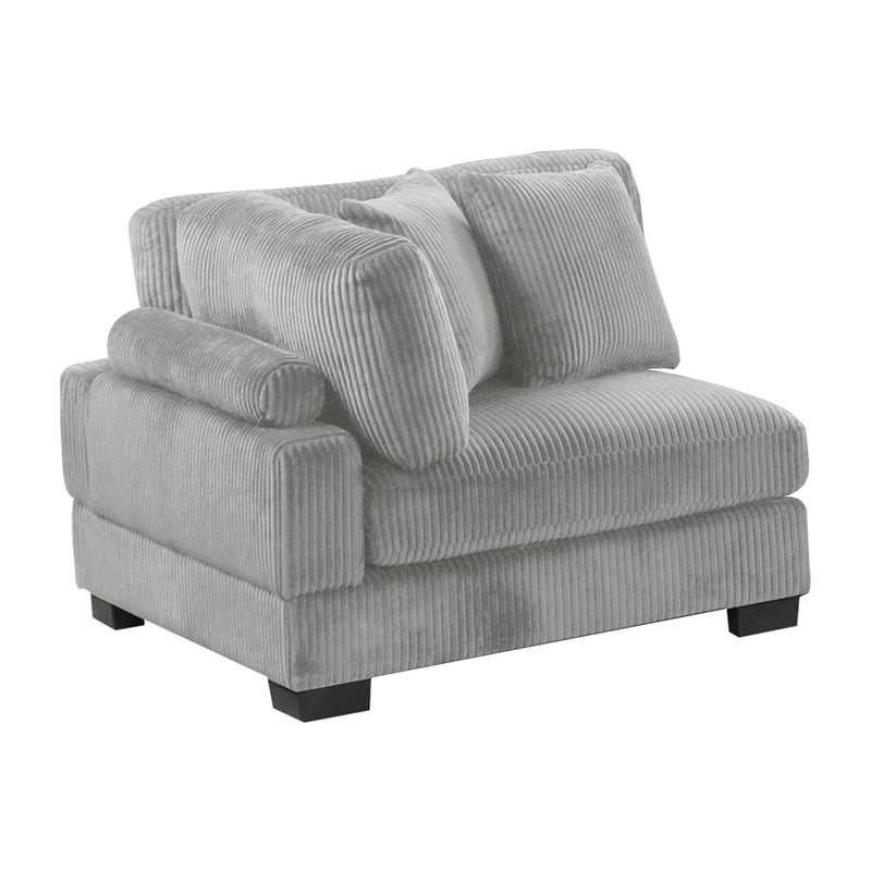 Bentley Setup 3 Modern style Sectional made with Corduroy Fabric in Gray