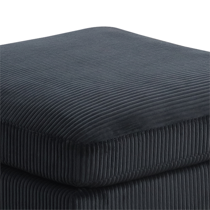 Bentley Setup 1 Modern style Sectional made with Corduroy Fabric in Black