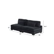 Bentley Setup 2 Modern style Sectional made with Corduroy Fabric in Black