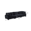 Bentley Setup 3 Modern style Sectional made with Corduroy Fabric in Black