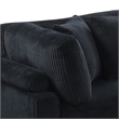 Bentley Setup 3 Modern style Sectional made with Corduroy Fabric in Black