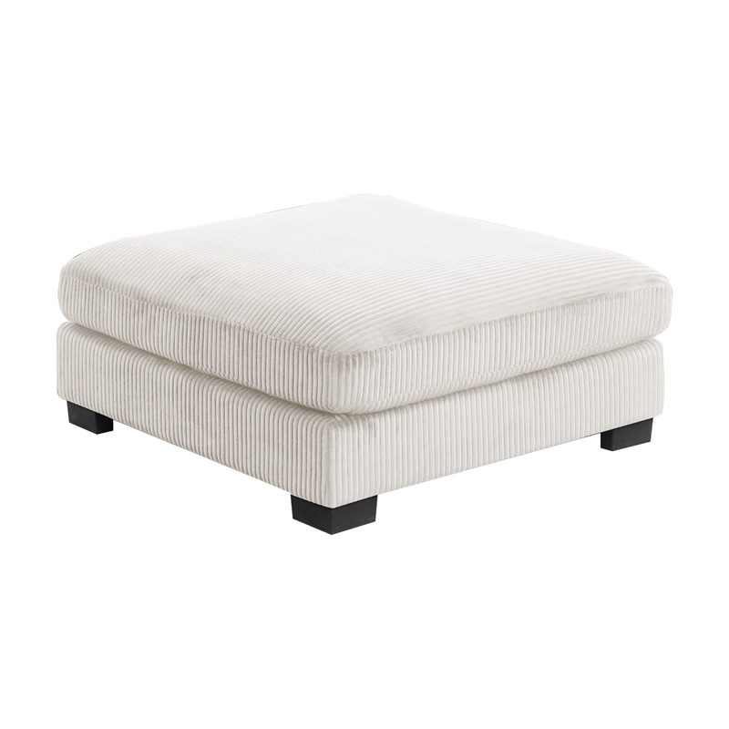 Bentley Setup 1 Modern style Sectional made with Corduroy Fabric in Cream