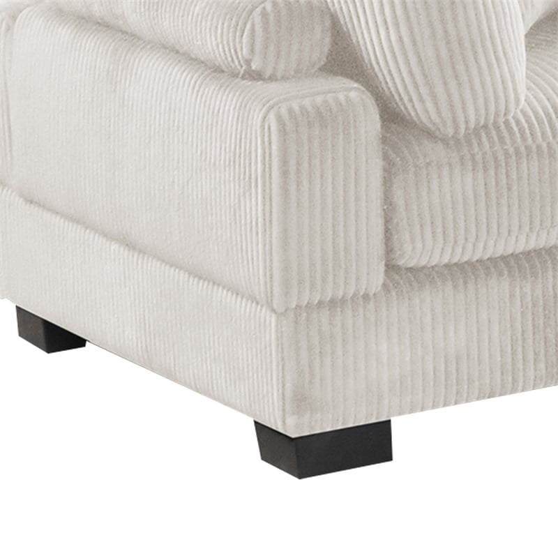 Bentley Setup 3 Modern style Sectional made with Corduroy Fabric in Cream