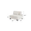 Bentley Setup 3 Modern style Sectional made with Corduroy Fabric in Cream