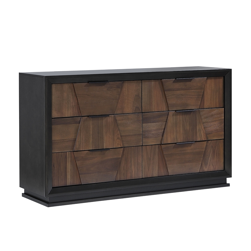 Houston Traditional Style King 4PC Bedroom Set Made With Wood in Walnut