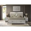 Aria Modern King Bed Made with Wood in Beige
