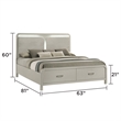 Aria Modern Style Queen 5Pc Bedroom Set Made with Wood in Beige Color