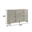 Aria Modern style 6-Drawer Dresser Made With wood in Beige Color