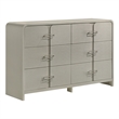 Aria Modern style 6-Drawer Dresser Made With wood in Beige Color
