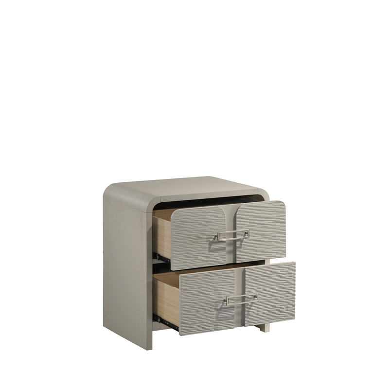 Aria Modern style 2-Drawer Nightstand Made With wood in Biege