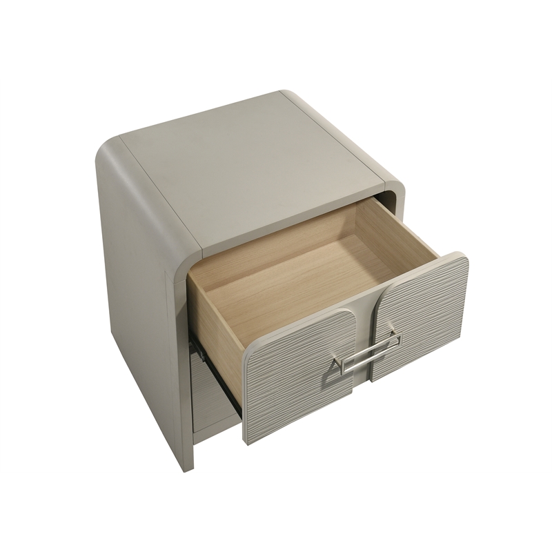Aria Modern style 2-Drawer Nightstand Made With wood in Biege