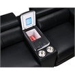 Nova Modern Sectional with 2 Consoles with Reading Light and Fridge-Black