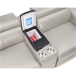 Nova Modern Sectional with 1 Console and Built In Fridge-Gray