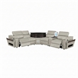 Nova Modern Sectional with 1 Console and Built In Fridge-Gray