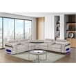 Nova Modern Sectional with 2 Consoles with Reading Light and Fridge-Gray