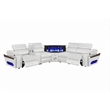 Nova Modern Sectional with 1 Console and Reading Light-White