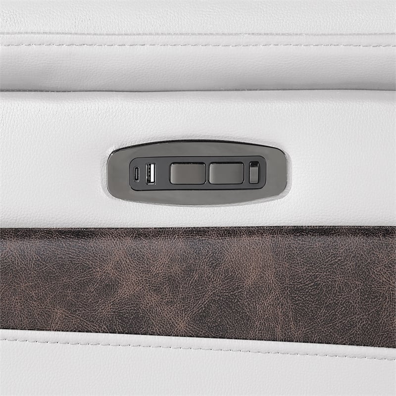 Nova Modern Sectional with 1 Console and Reading Light-White