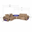 Nova Modern Sectional with 1 Console and Reading Light-Caramel