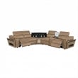 Nova Modern Sectional with 1 Console and Built In Fridge-Caramel