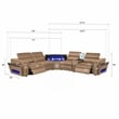 Nova Modern Sectional with 1 Console and Built In Fridge-Caramel