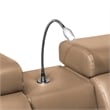 Nova Modern Sectional with 2 Consoles with Reading Light and Fridge-Caramel