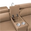Nova Modern Sectional with 2 Consoles with Reading Light and Fridge-Caramel