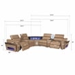 Nova Modern Sectional with 2 Consoles with Reading Light and Fridge-Caramel
