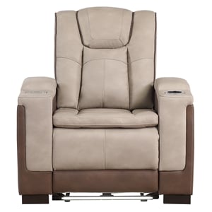 Bruno Power Recliner in Brown Faux Leather