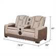 Bruno Power Reclining Loveseat in Brown Faux Leather