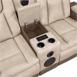 Bruno Power Reclining Loveseat in Brown Faux Leather