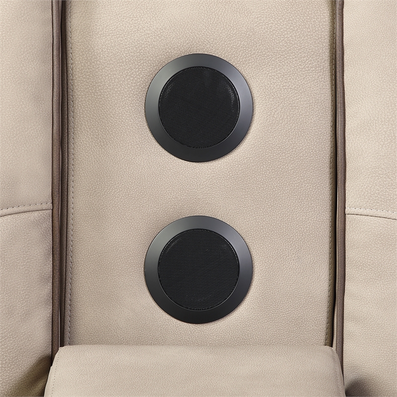 Bruno Power Reclining Loveseat in Brown Faux Leather