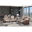 Bruno 2pc Power Reclining Sofa and Loveseat Set in Brown Faux Leather