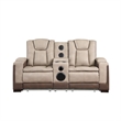Bruno 2pc Power Reclining Sofa and Loveseat Set in Brown Faux Leather