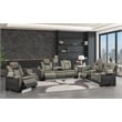 Bruno 3pc Power Reclining Sofa Loveseat and Recliner Set in Gray Faux Leather