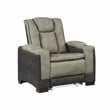Bruno 3pc Power Reclining Sofa Loveseat and Recliner Set in Gray Faux Leather