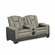 Bruno 3pc Power Reclining Sofa Loveseat and Recliner Set in Gray Faux Leather