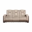 Bruno 3pc Power Reclining Sofa Loveseat and Recliner Set in Brown Faux Leather