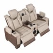 Bruno 3pc Power Reclining Sofa Loveseat and Recliner Set in Brown Faux Leather