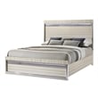 Leonor Modern Style King Wood LED Panel Bed in Gray