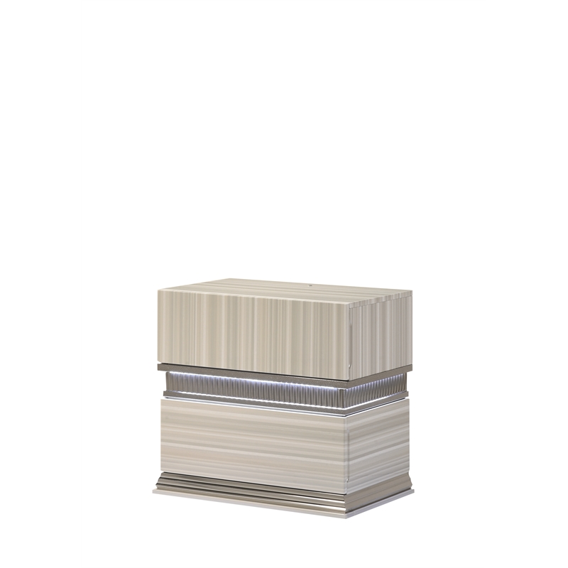 Leonor Modern Style King 4Pc Wood LED Bedroom Set in Gray