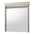 Leonor Modern Style Wood LED Rectangle Bedroom Mirror in Gray