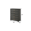 Colorado Modern Style King 5Pc Wood LED Bedroom Set in Charcoal