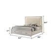 Colorado Modern Style Queen LED Upholstered Wood Bed in Rustic Natural