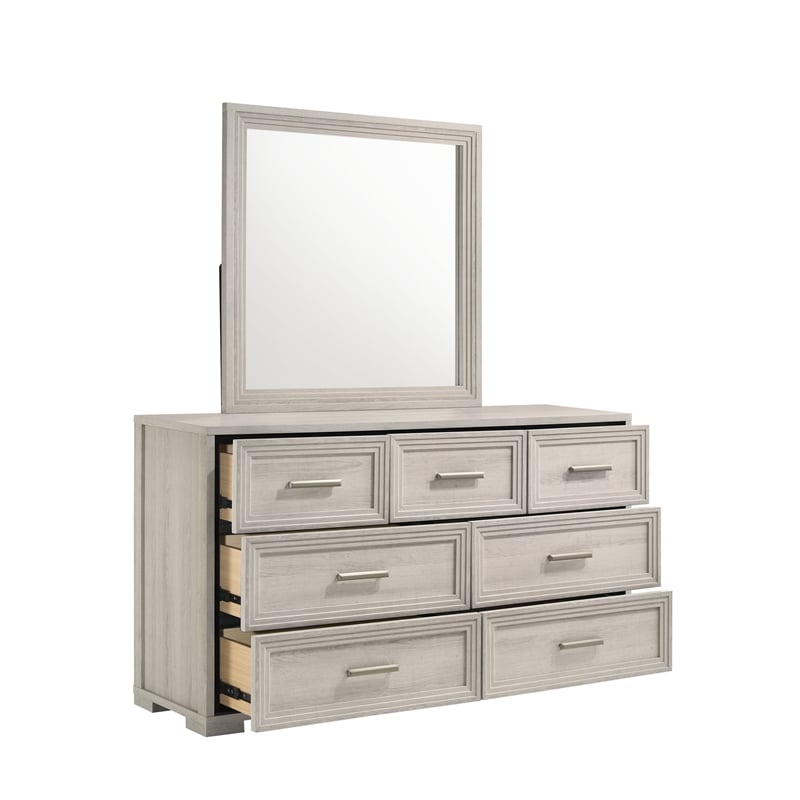 Colorado Modern Style Queen 4Pc Wood LED Bedroom Set in Rustic Natural