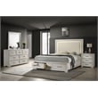 Colorado Modern Style Queen 4Pc Wood LED Bedroom Set in Rustic Natural