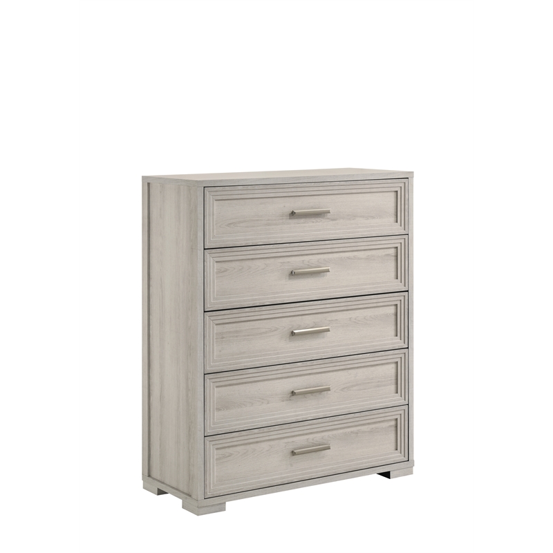 Colorado Modern Style Queen 5Pc Wood LED Bedroom Set in Rustic Natural