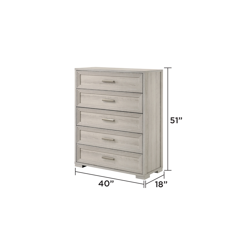 Colorado Modern Style Queen 5Pc Wood LED Bedroom Set in Rustic Natural